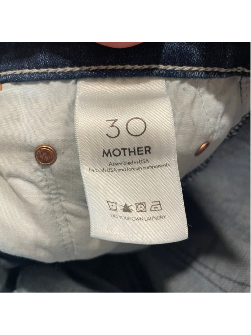 Women's Mother The Tomcat Straight Leg Jeans in Blue, Size 30 - Picture 6 of 7